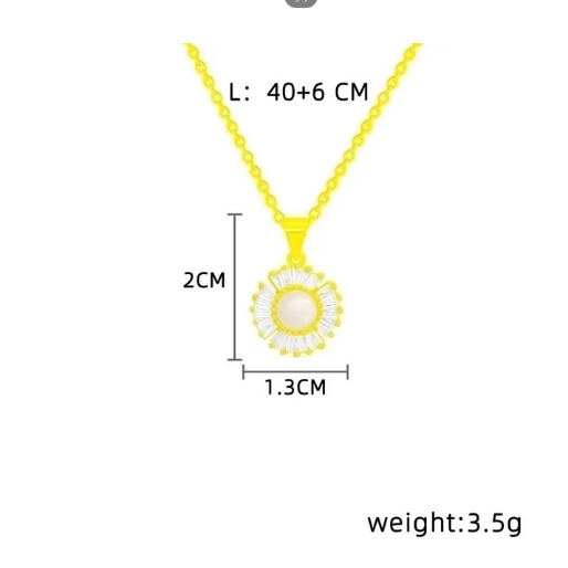 The gold-plated chain is a delicate cable link style, which complements the elaborate pendant without overshadowing. The proportions of the pendant and the chain ensures a harmonious and elegant overall look.