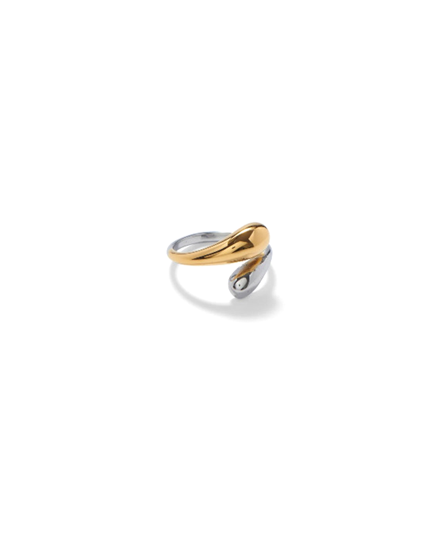 Bicolor Waterdrop Twist Ring