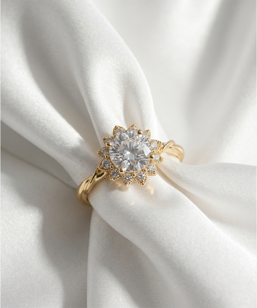 GOLD CLUSTER RING