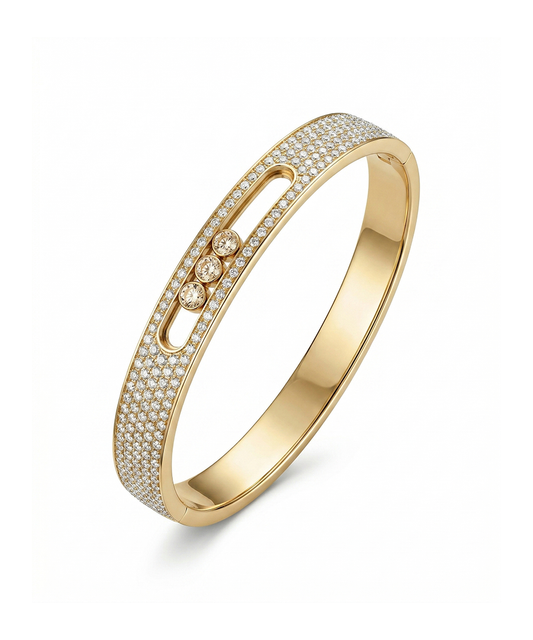 Gold Brilliant Pave Bangle