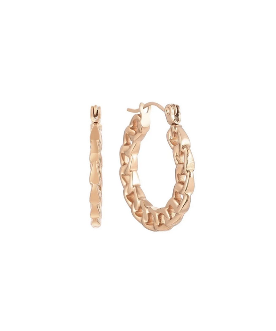 Gold Chain Hoop Earrings