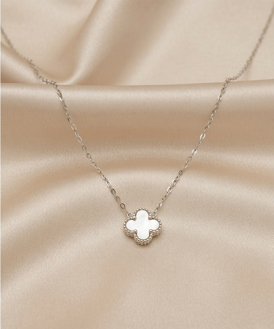 FOUR LEAF CLOVER SILVER NECKLACE