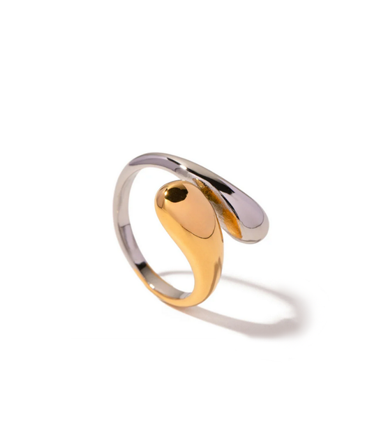 Bicolor Waterdrop Twist Ring