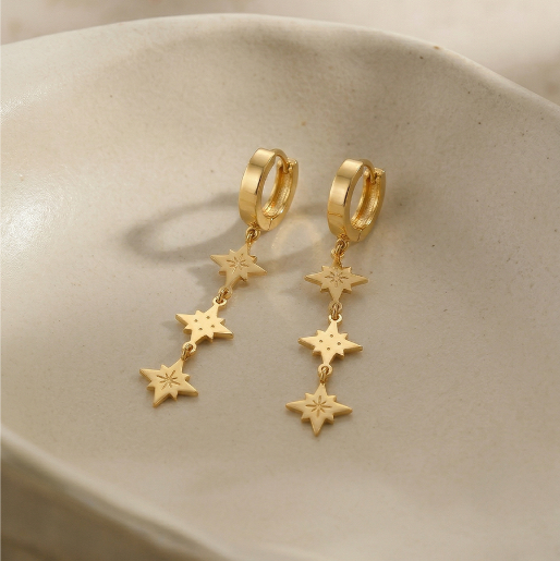 Stardew Dangle 18K Gold Plated Earrings