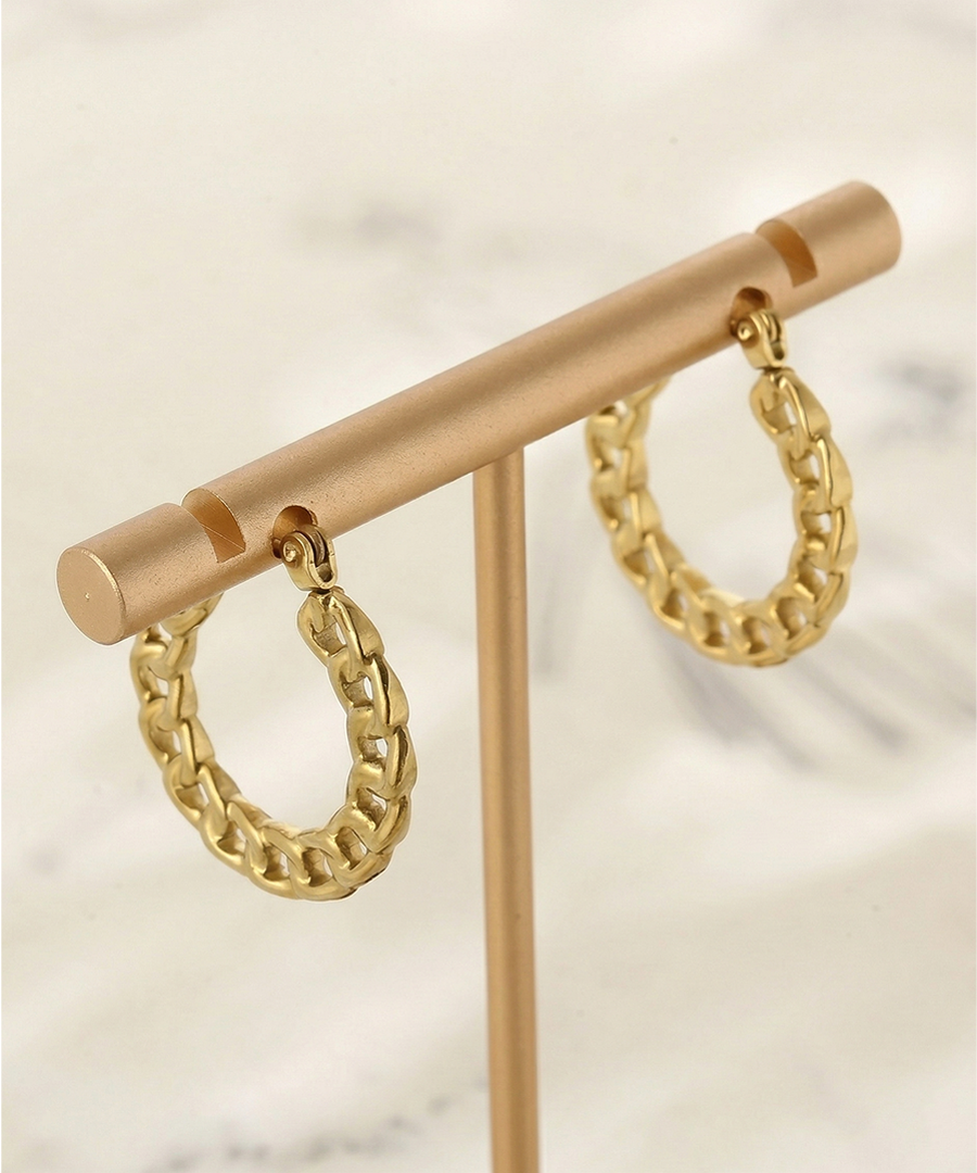 Gold Chain Hoop Earrings