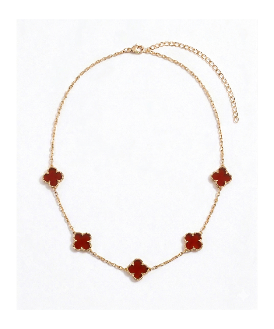 Clover Motif Station Necklaces