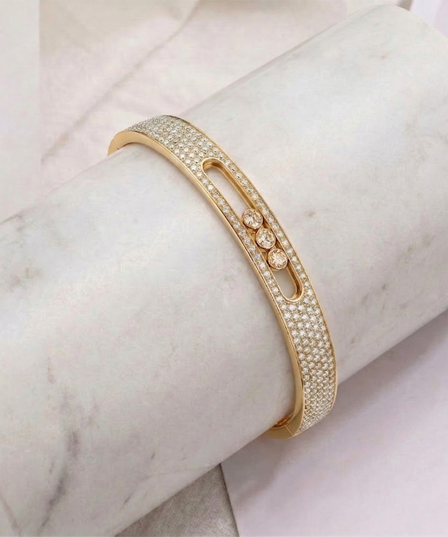 Gold Brilliant Pave Bangle