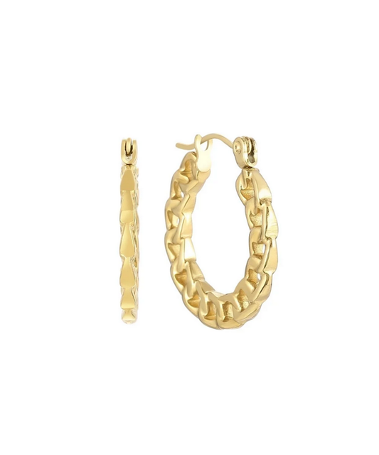Gold Chain Hoop Earrings