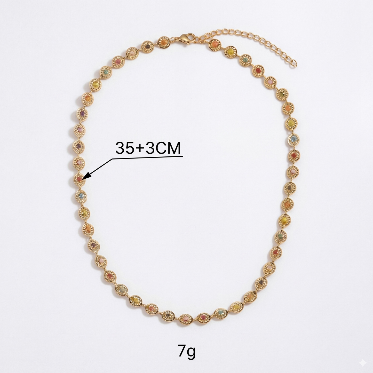 Multicolor Flower Chain Necklace