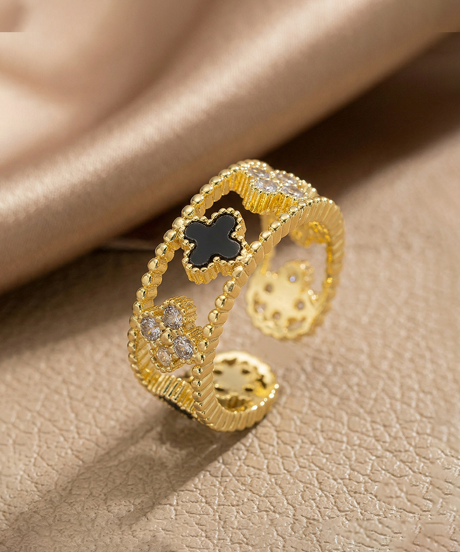 Clover Style Beaded Open Band