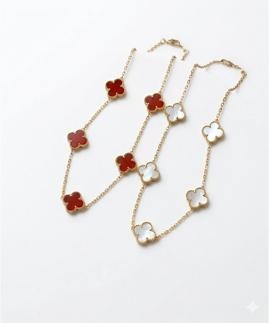 Clover Motif Station Necklaces