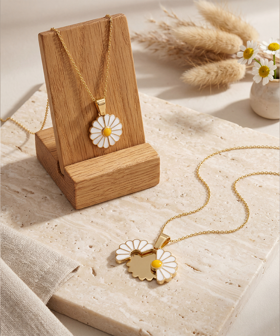 Daisy Locket Pendant Necklace