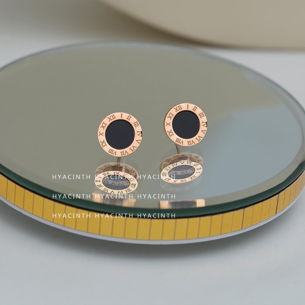 Fashion Roman Numeral Stud Earrings