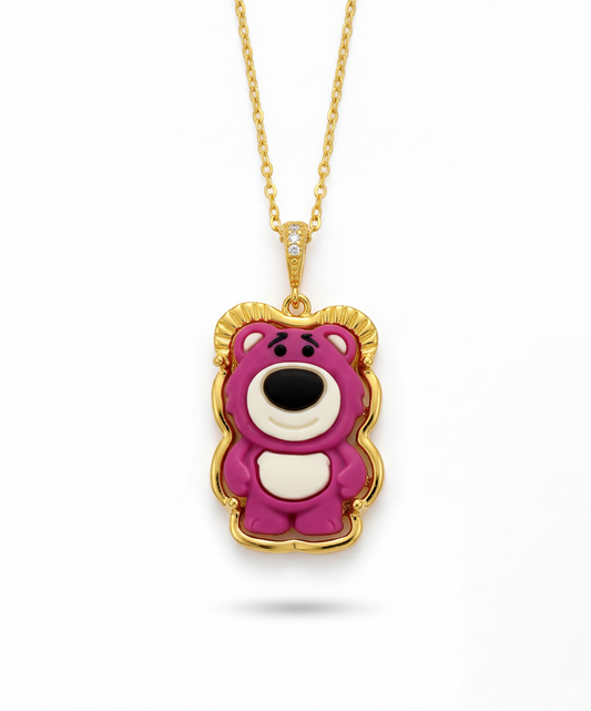 Cartoon Lots-o'-Huggin' Bear Character Gold Plated Necklace