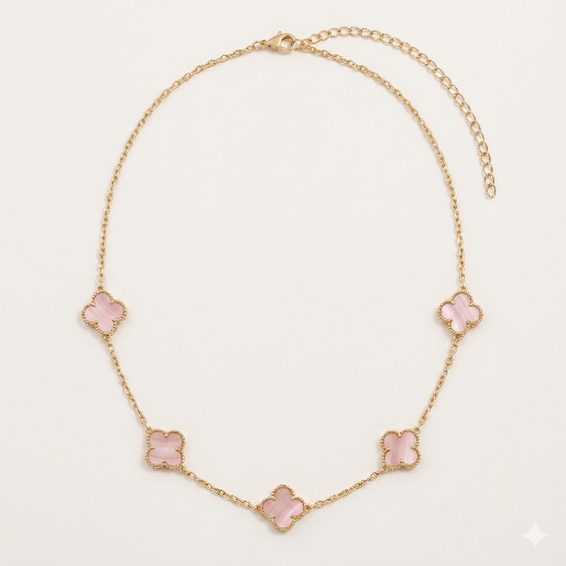 Clover Motif Station Necklaces