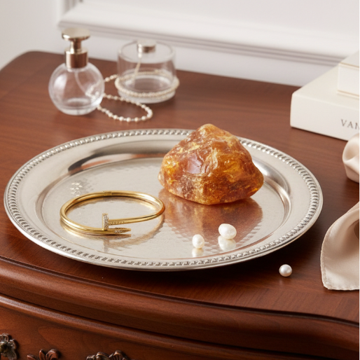 The warm gold color and sparkling stones offer a timeless elegance that can complement a wide range of outfits, from casual to formal.