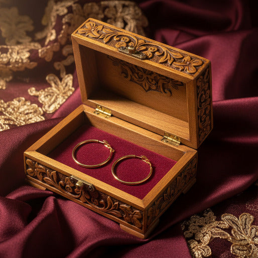 These earrings feature a classic circular design  with a high-polish finish, reflecting light beautifully.