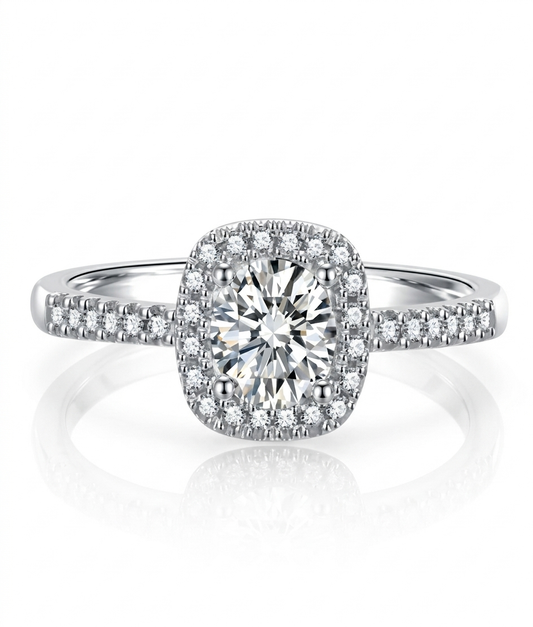 Cushion Halo Statement Ring