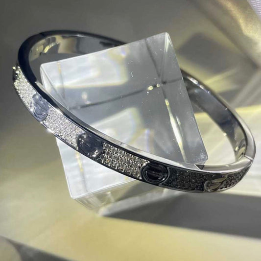 Pave Set Brilliant Cut Moissanite Bracelet