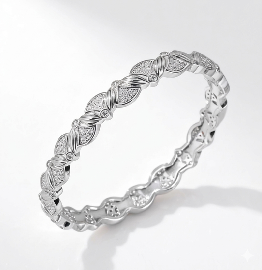 Moissanite Pave Silver Bracelet