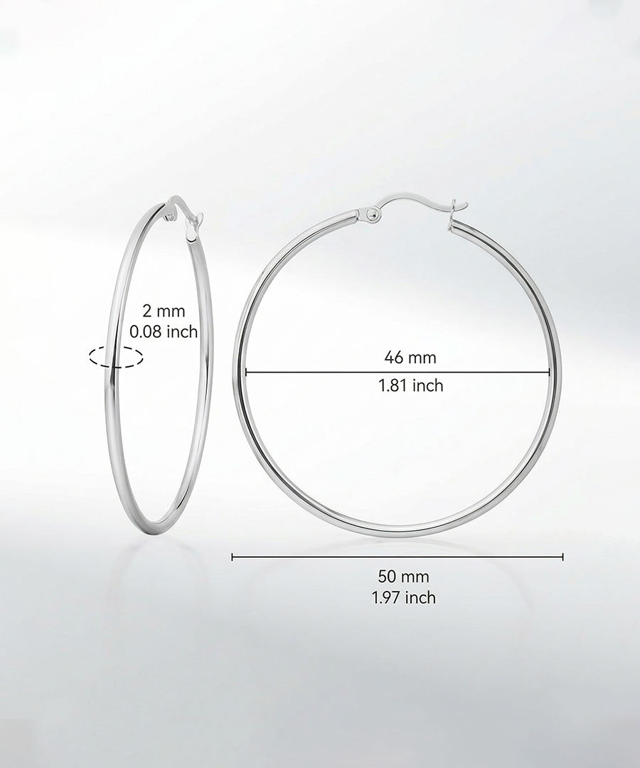 Hoop Earrings in Silver Tone