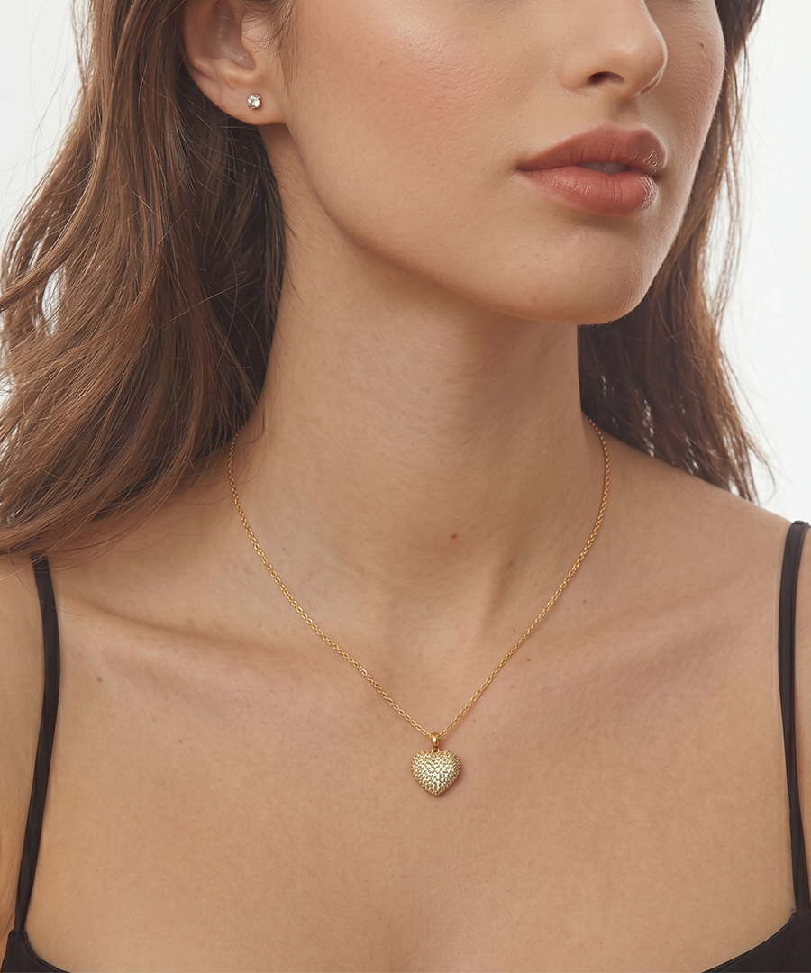 ZIRCON ENCRUSTED HEART NECKLACE