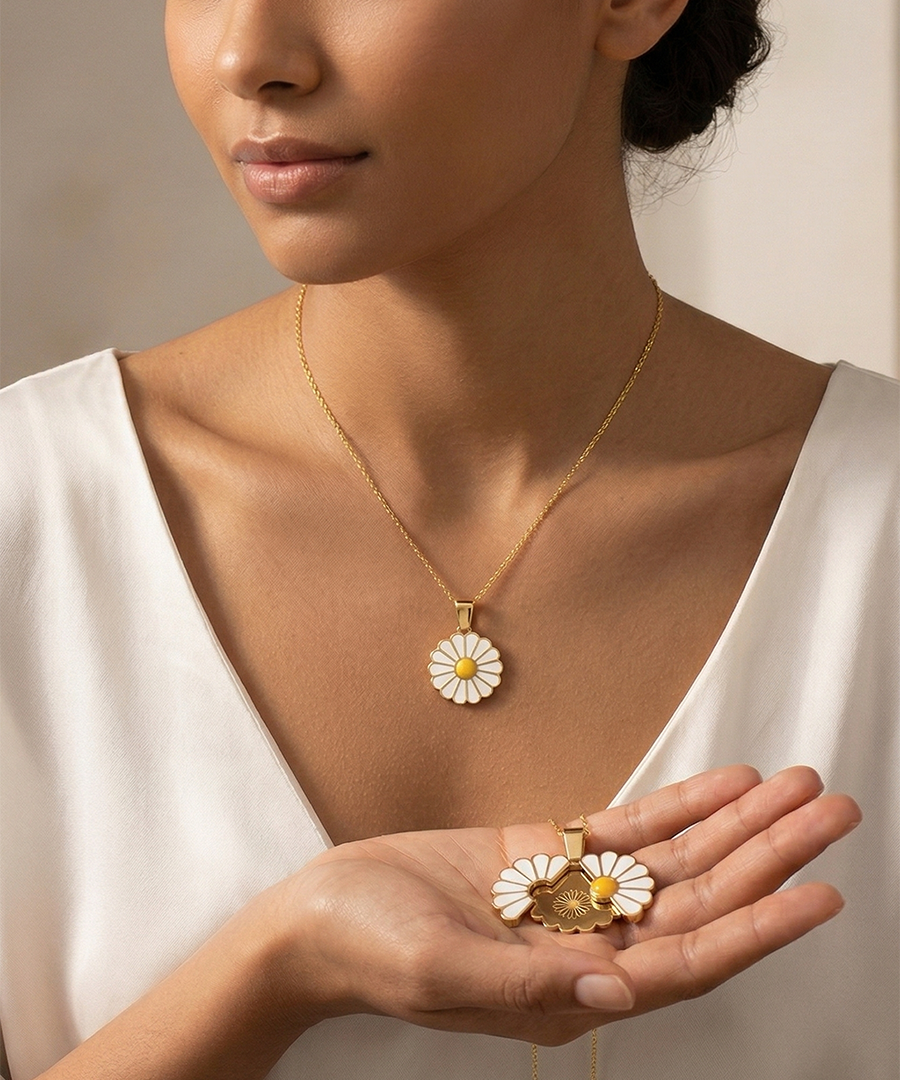 Daisy Locket Pendant Necklace