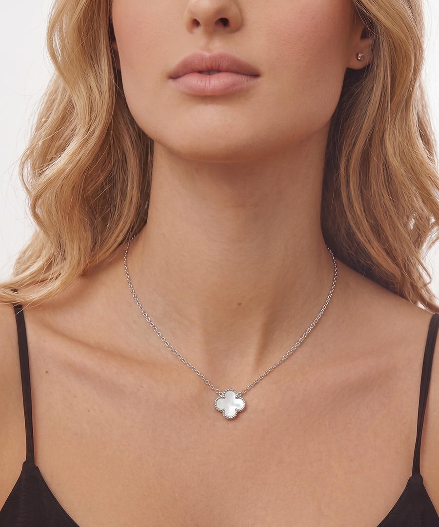 FOUR LEAF CLOVER SILVER NECKLACE