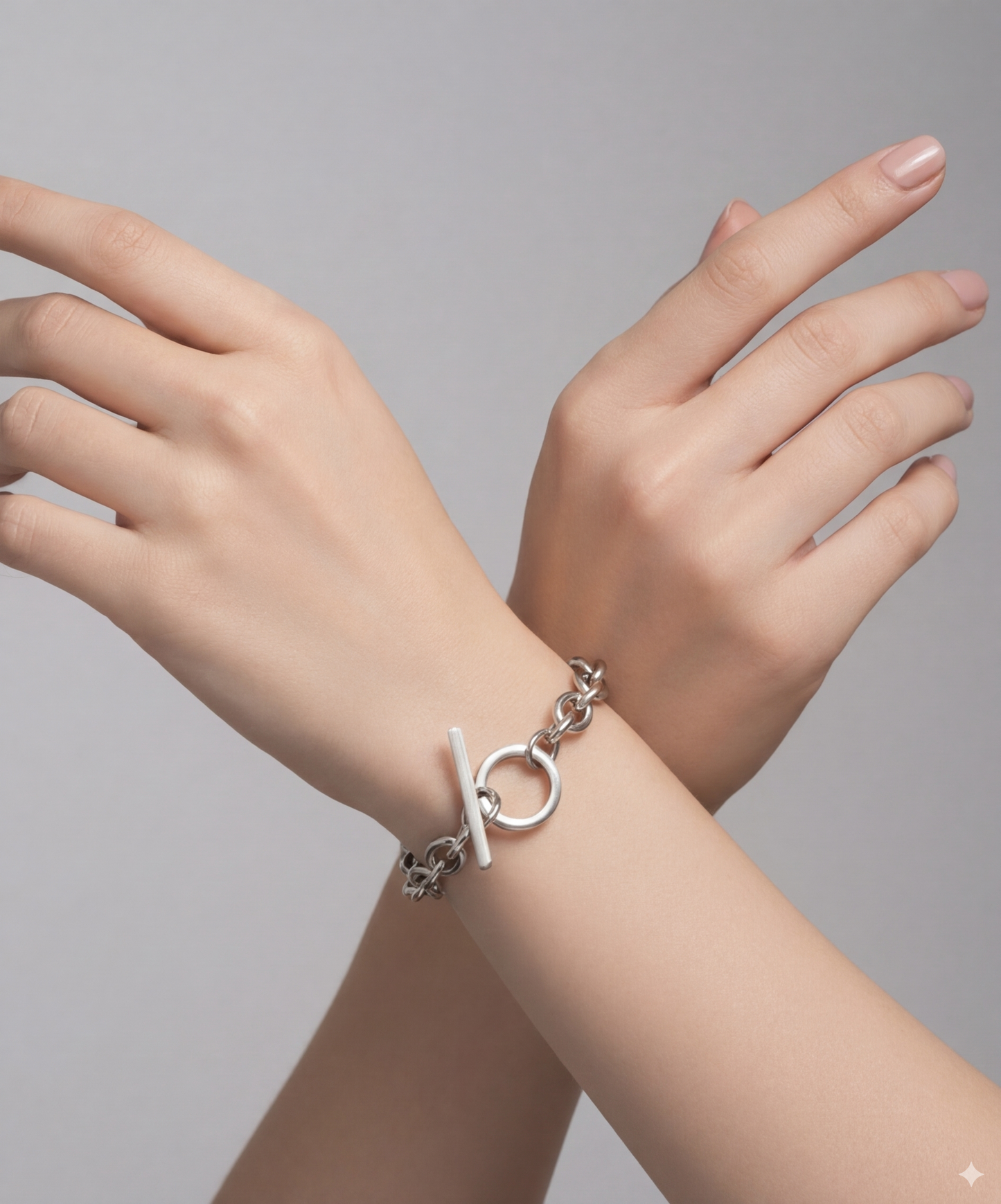 Silver Chain Link Toggle Bracelet