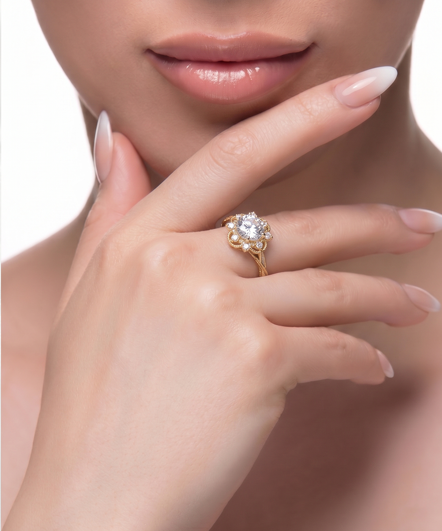 GOLD CLUSTER RING