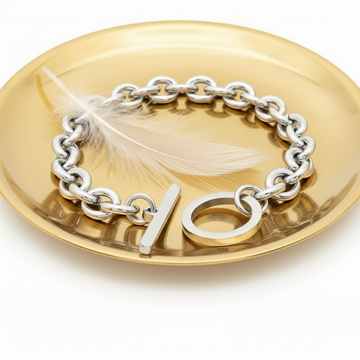 This type of clasp is easy to manipulate, allowing for quick fastening and removal, and contributes to the bracelet's overall bold and confident aesthetic.