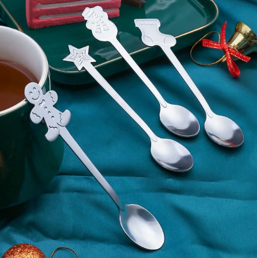 Crafted from high quality stainless steel, these spoons are durable and available in both gold tone and classic silver tone (like in this picture) finished.