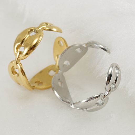 Gold and silver rings on a white background