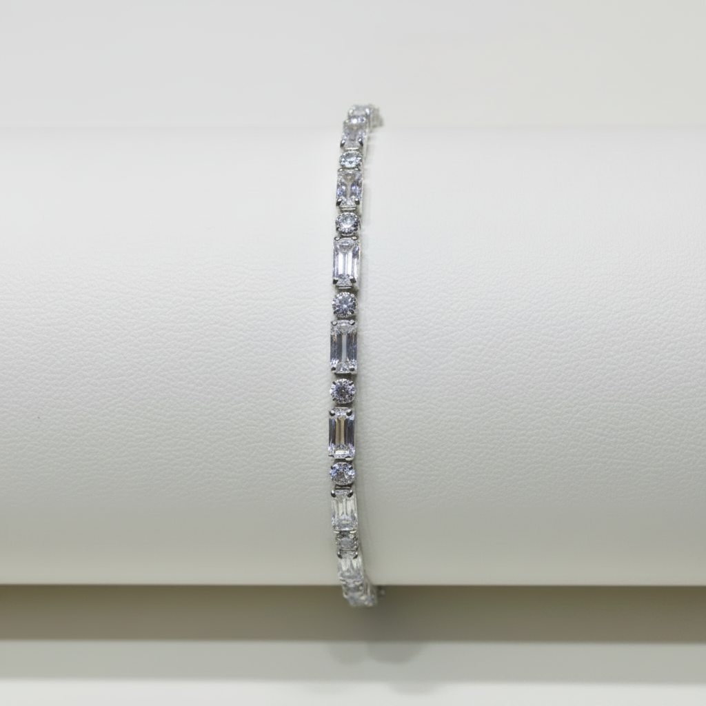Diamond bracelet on a white background