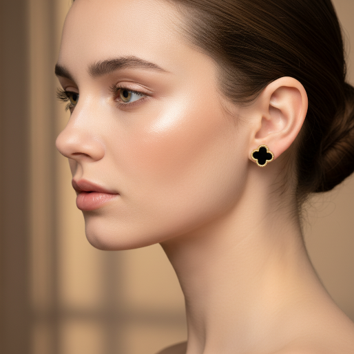 This pair of stud clover earrings are designed to be worn close to the earlobe, secure with a push back closure. These earring are well crafted, offering a sophisticated yet versatile accessory suitable for everyday use or special occasions.