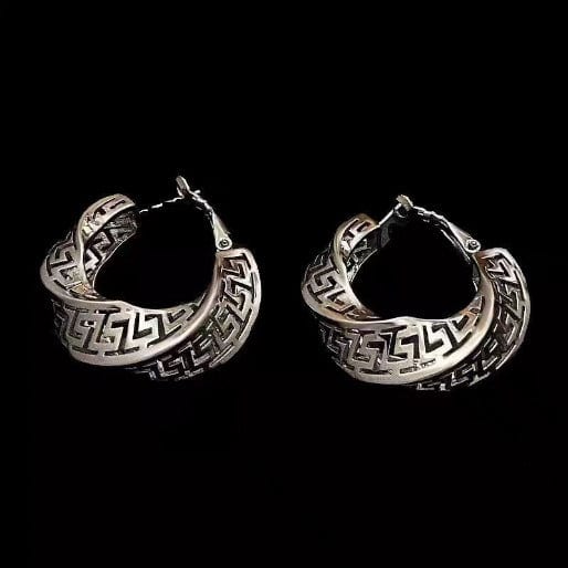 Greek Designed Hoop Earrings