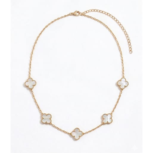 Clover Motif Station Necklaces