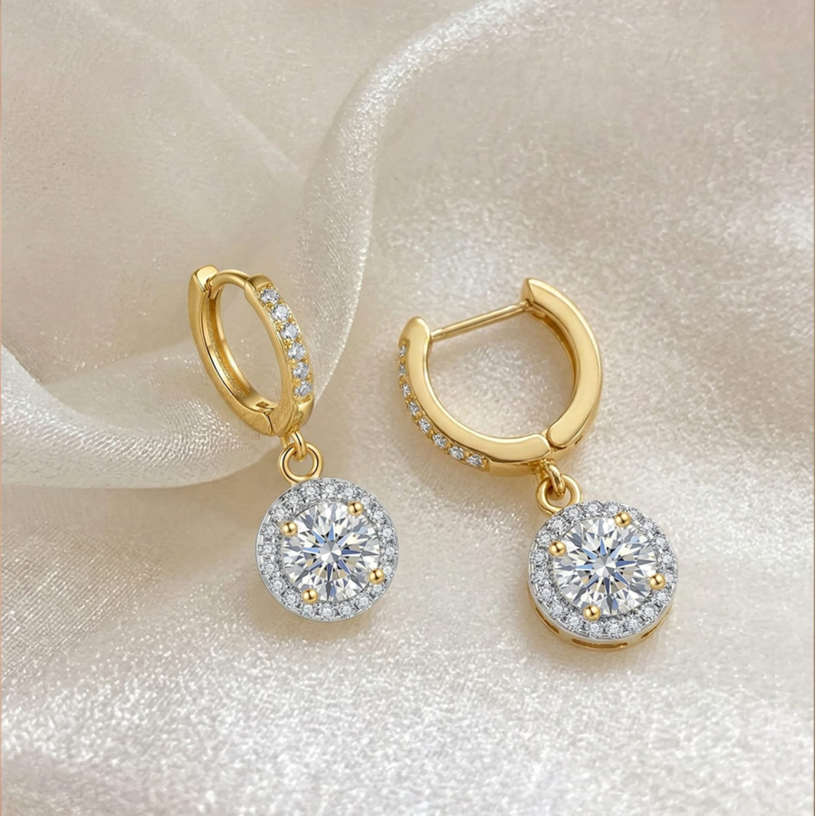 Huggie Hoop Drop Earrings