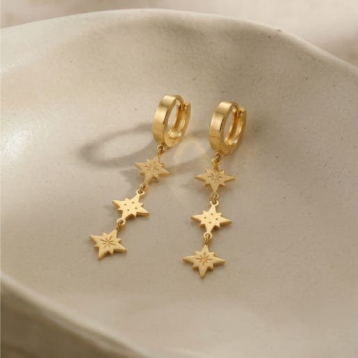 Stardew Dangle 18K Gold Plated Earrings