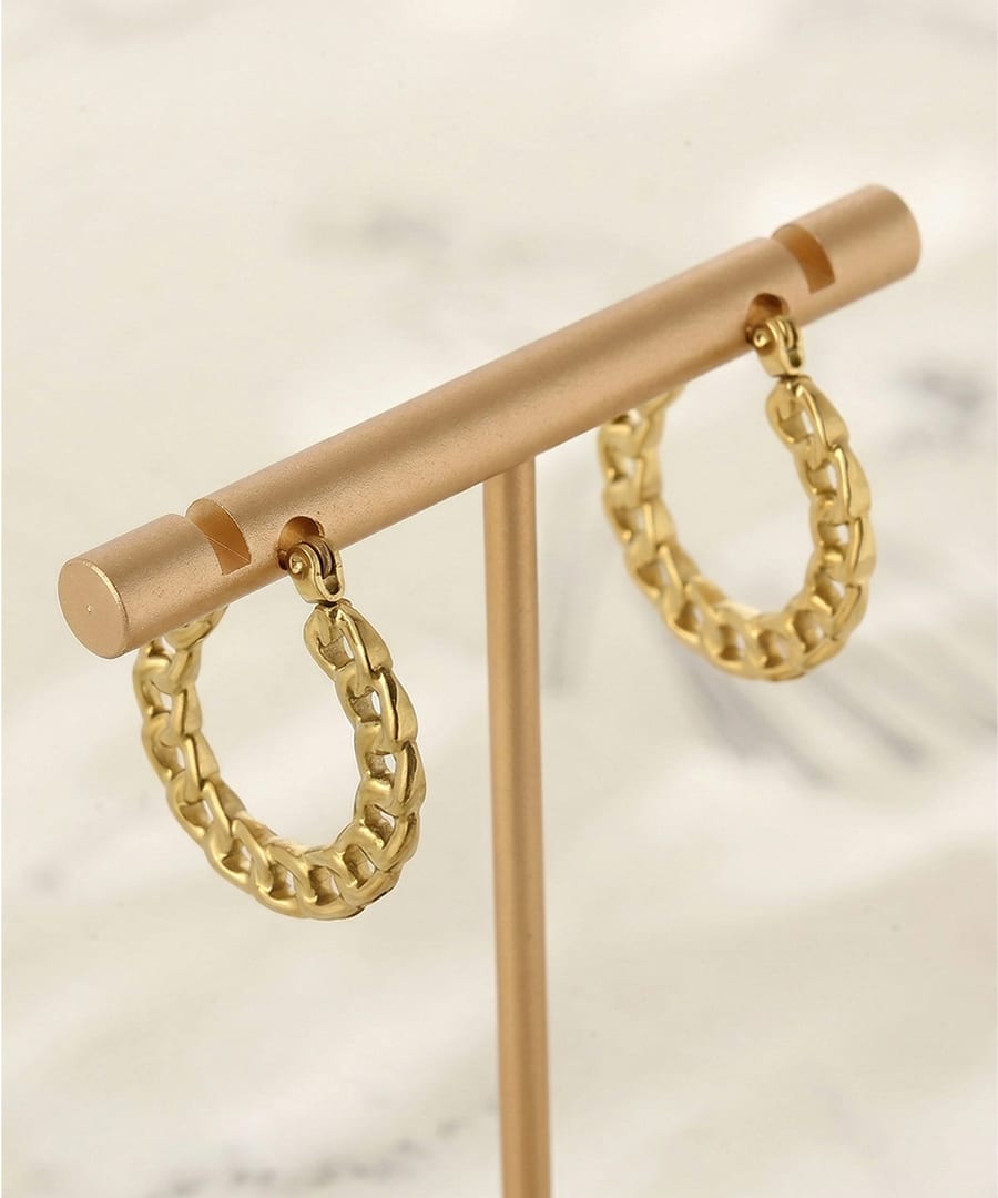 Gold Chain Hoop Earrings