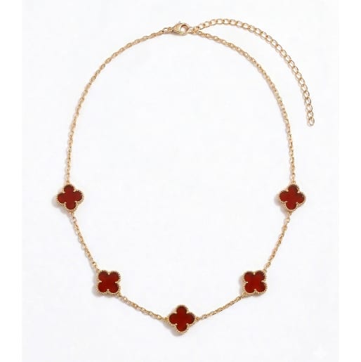 Clover Motif Station Necklaces