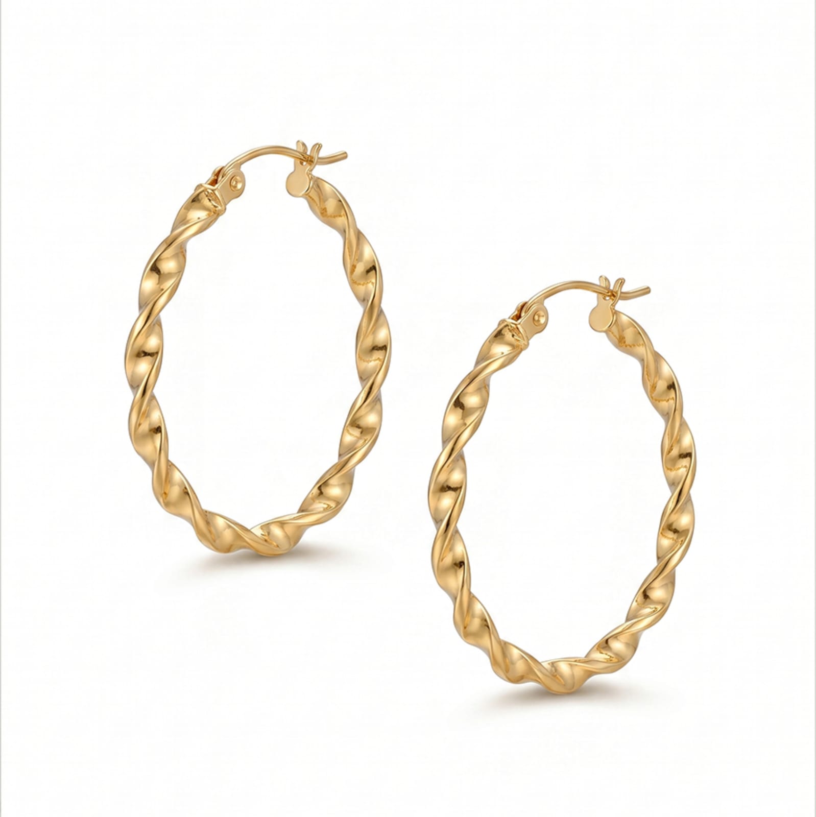 Twisted Gold Hoop Earrings