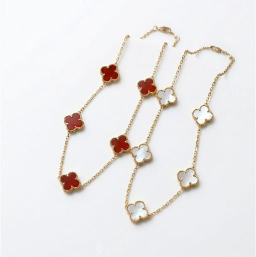 Clover Motif Station Necklaces