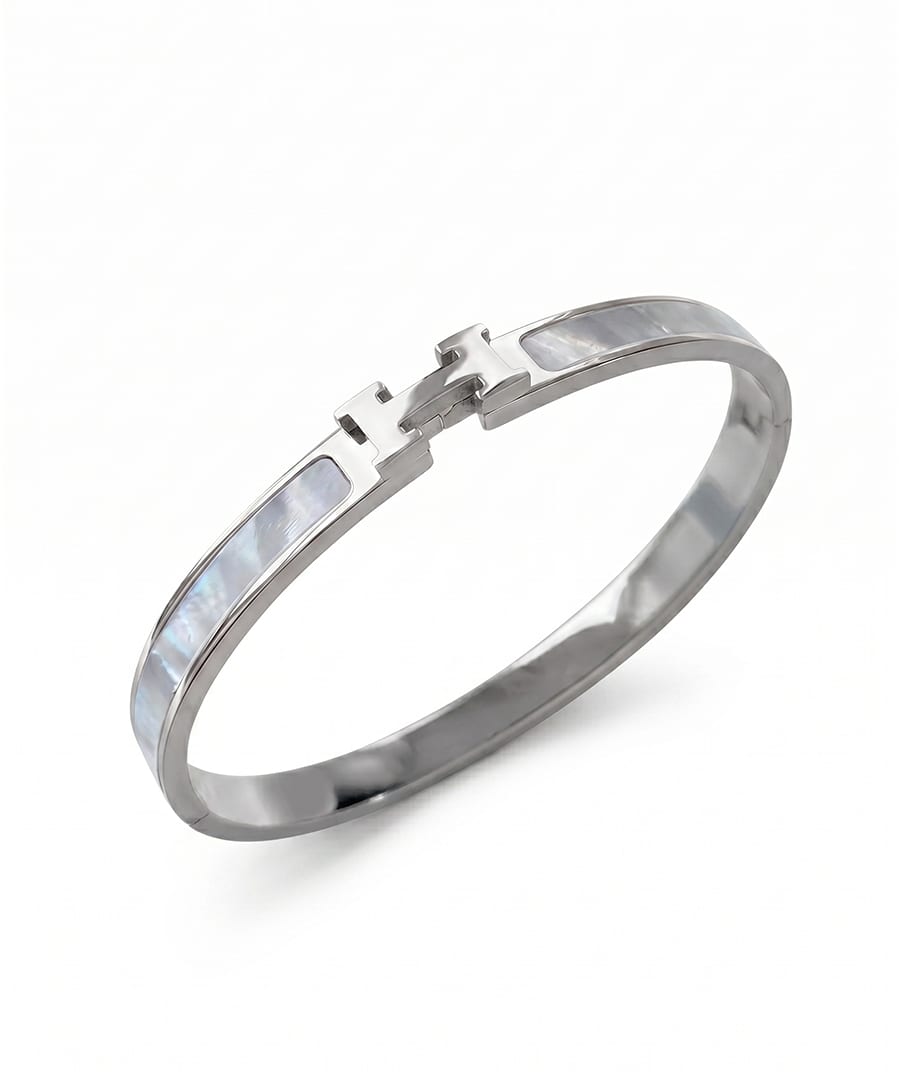 Elegant Lettered Gold- Plated Bangle Bracelet