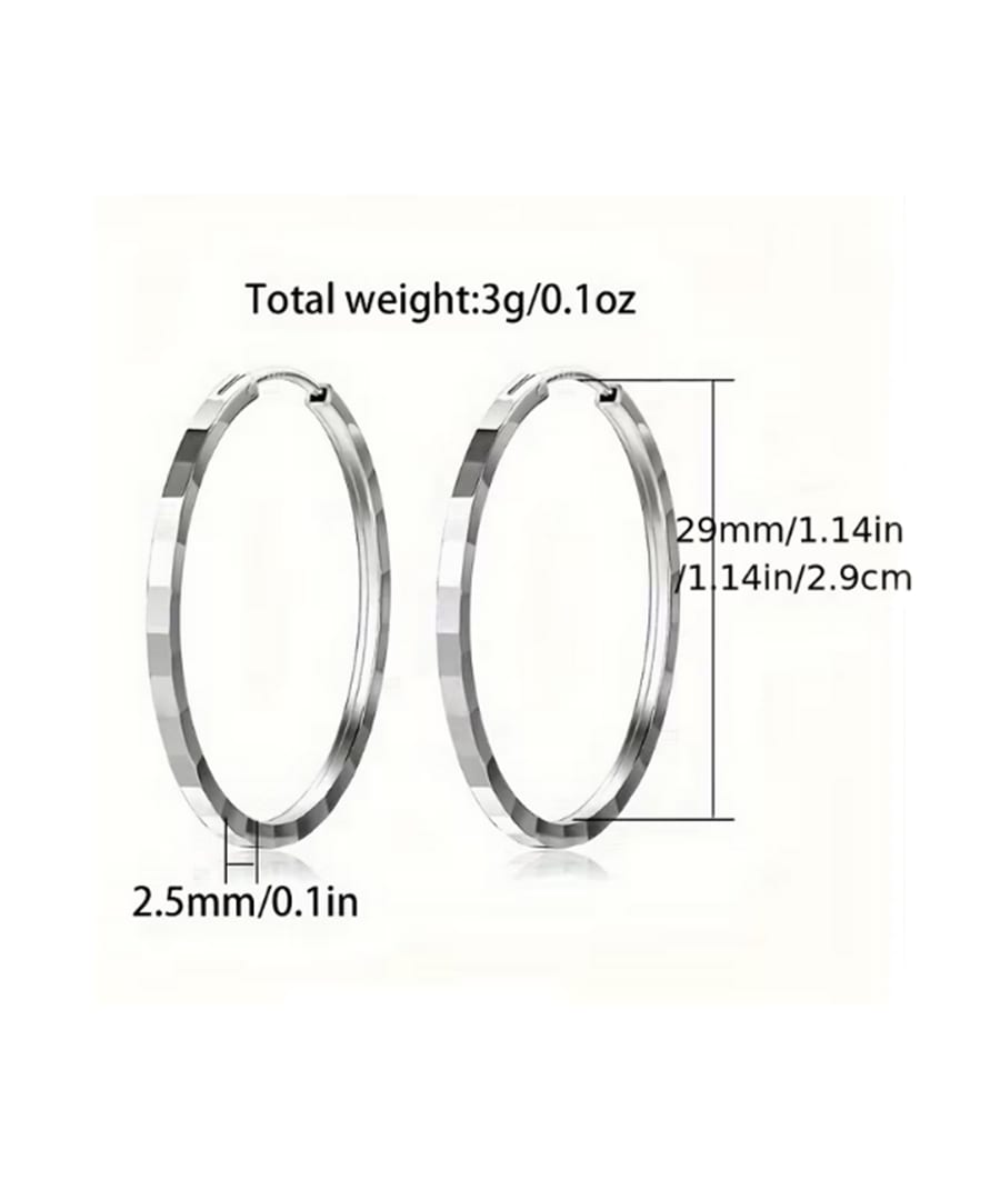 Square Edge Silver Hoop Earrings