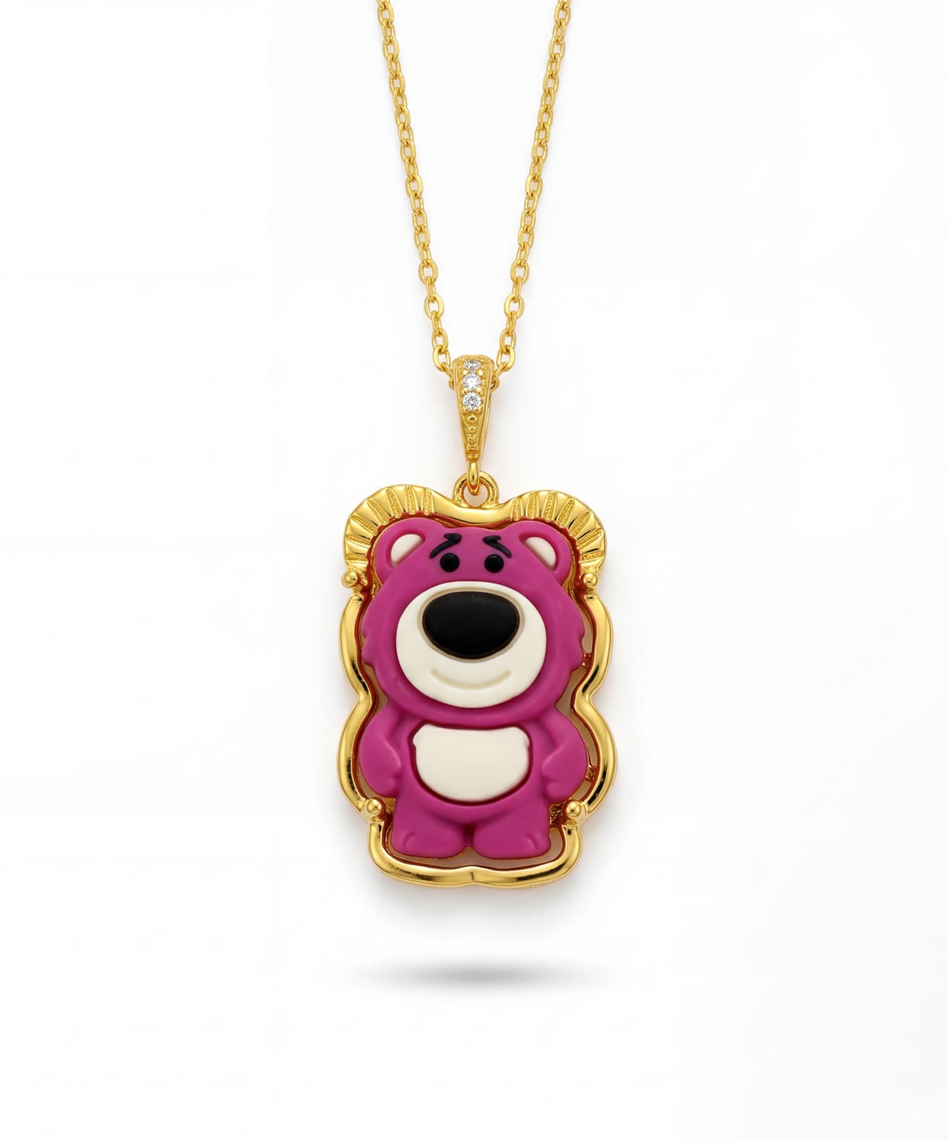 Cartoon Lots-o'-Huggin' Bear Character Gold Plated Necklace