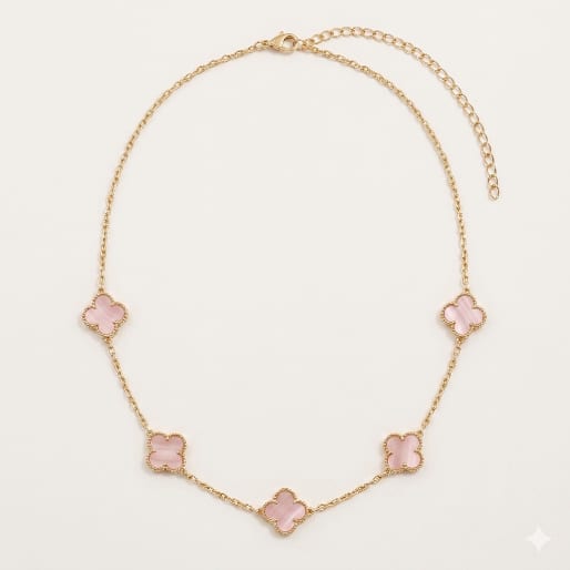 Clover Motif Station Necklaces