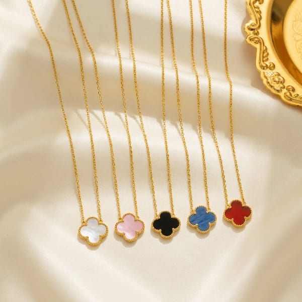 Gold Plated Four-Leaf Clover Pendant Necklace