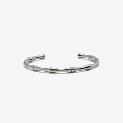 Silvertone Bamboo Cuff Bracelet