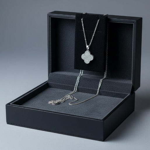 Full Zircon Four-Leaf Clover Necklace